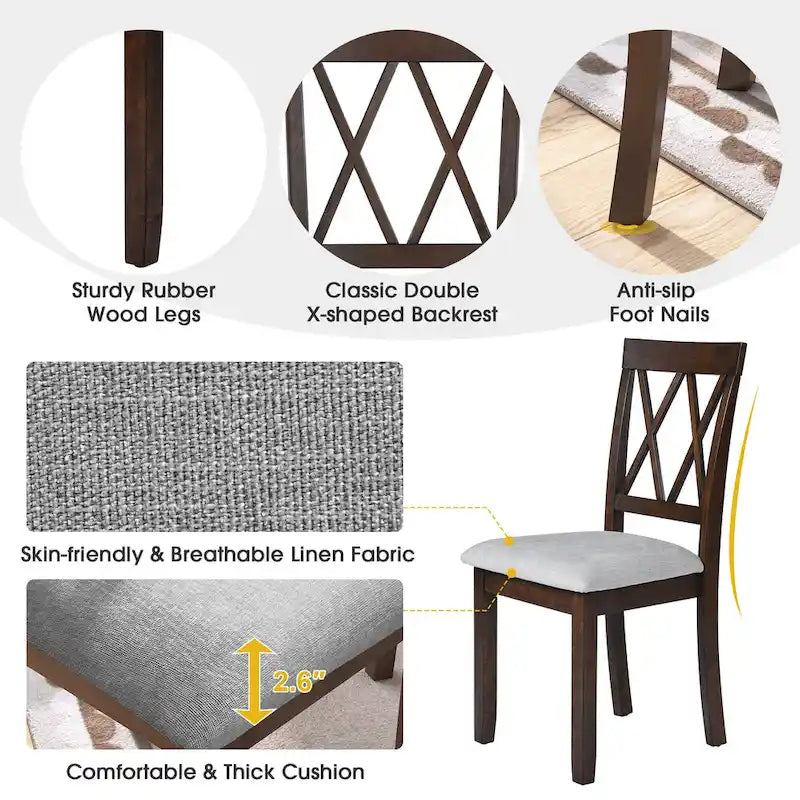 Dining Room Chairs Set of 2, Accent Diner Chairs Upholstered Fabric Side Stylish Kitchen Chairs