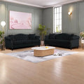 2-Pieces 6-Seat Velvet Chesterfield Sofa Set (Two 3-Seaters) with Tufted Back & Nailhead Trim
