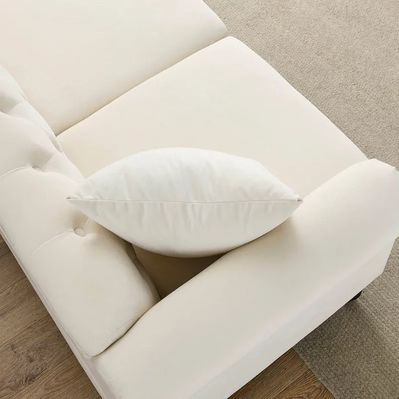2-Pieces 6-Seat Velvet Chesterfield Sofa Set (Two 3-Seaters) with Tufted Back & Nailhead Trim