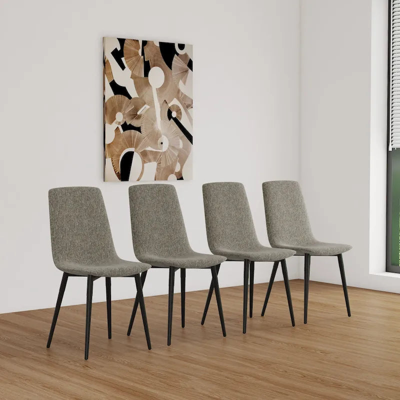 Mid Century Wooden Kitchen Table Set Small Apartment Dining Table and Chair Sets with Metal Base and Legs for Kitchen