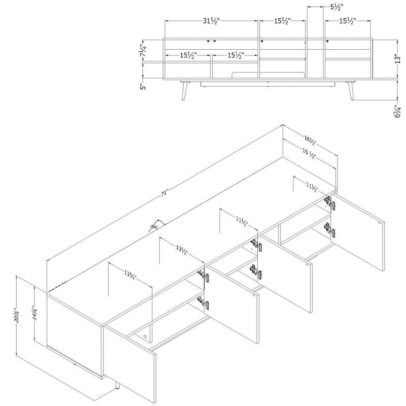 TV Stand with Doors