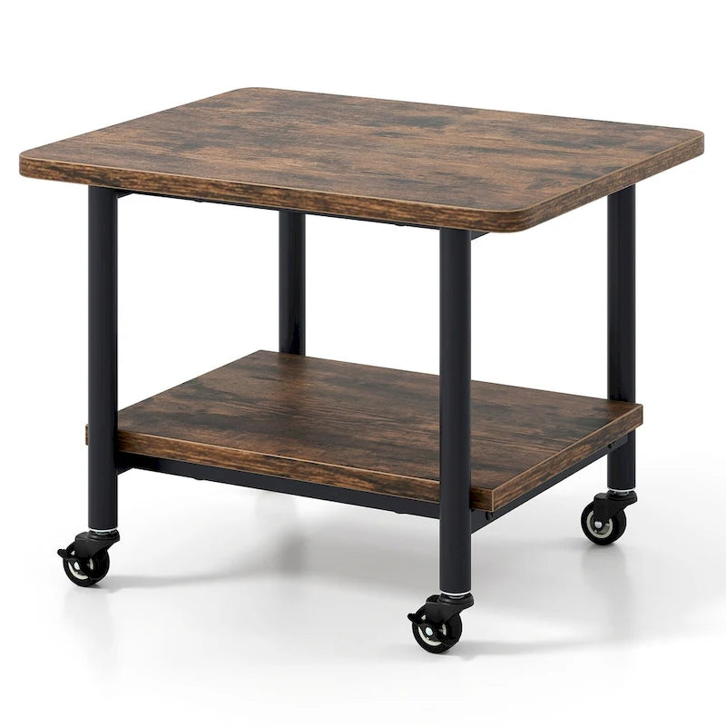 Under Desk Printer Stand 2-Tier Mobile Printer Table w/ Storage - See Details