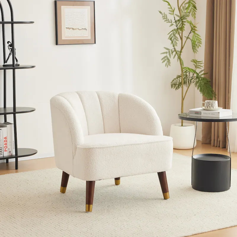 Modern 28.25 Upholstered Accent Chair With Sturdy Rubber Wood Legs for Living Room