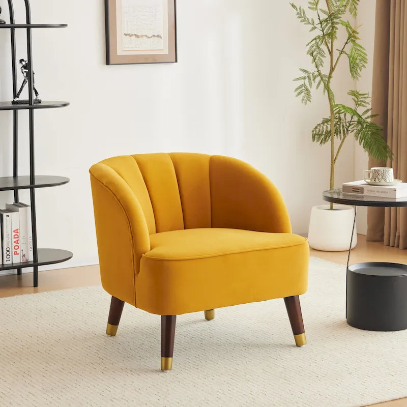 Modern 28.25 Upholstered Accent Chair With Sturdy Rubber Wood Legs for Living Room