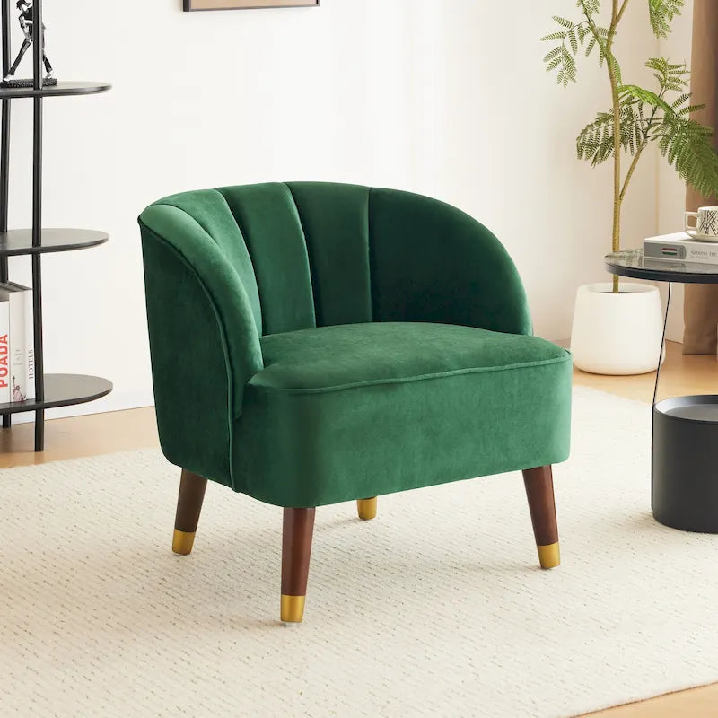 Modern 28.25 Upholstered Accent Chair With Sturdy Rubber Wood Legs for Living Room