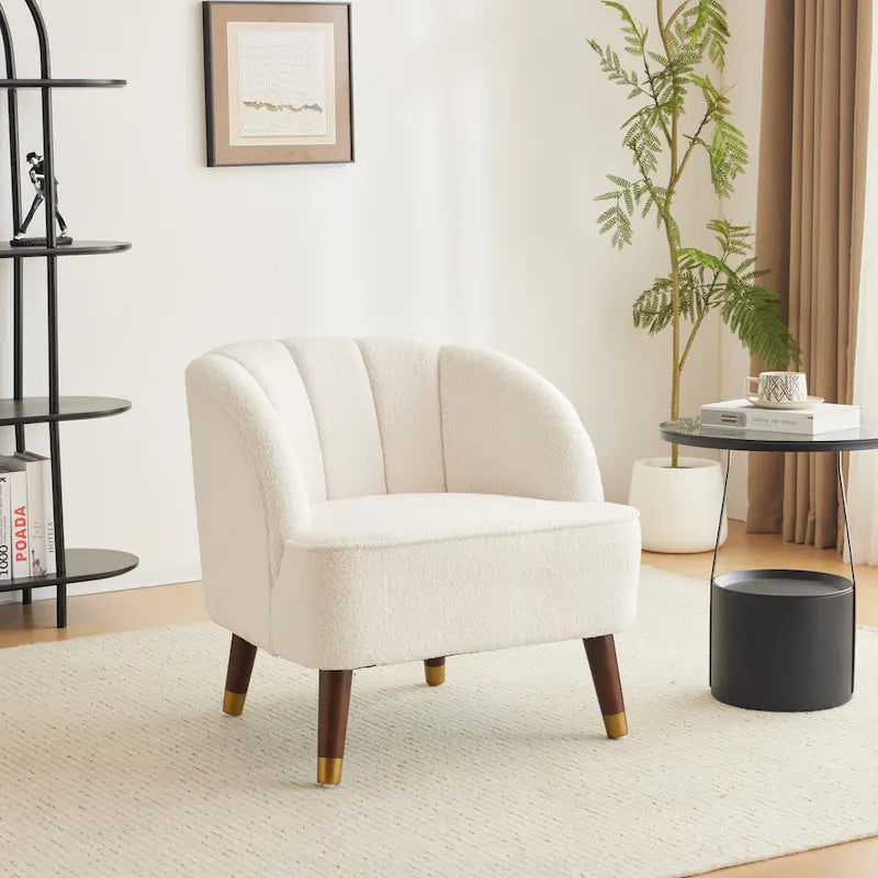 Modern 28.25 Upholstered Accent Chair With Sturdy Rubber Wood Legs for Living Room