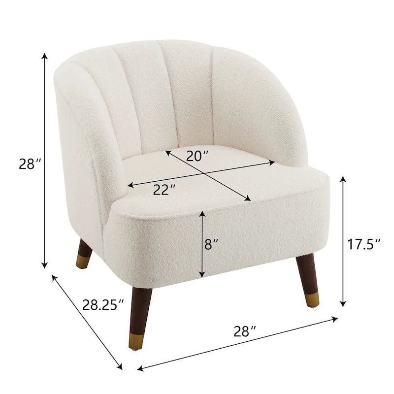 Modern 28.25 Upholstered Accent Chair With Sturdy Rubber Wood Legs for Living Room