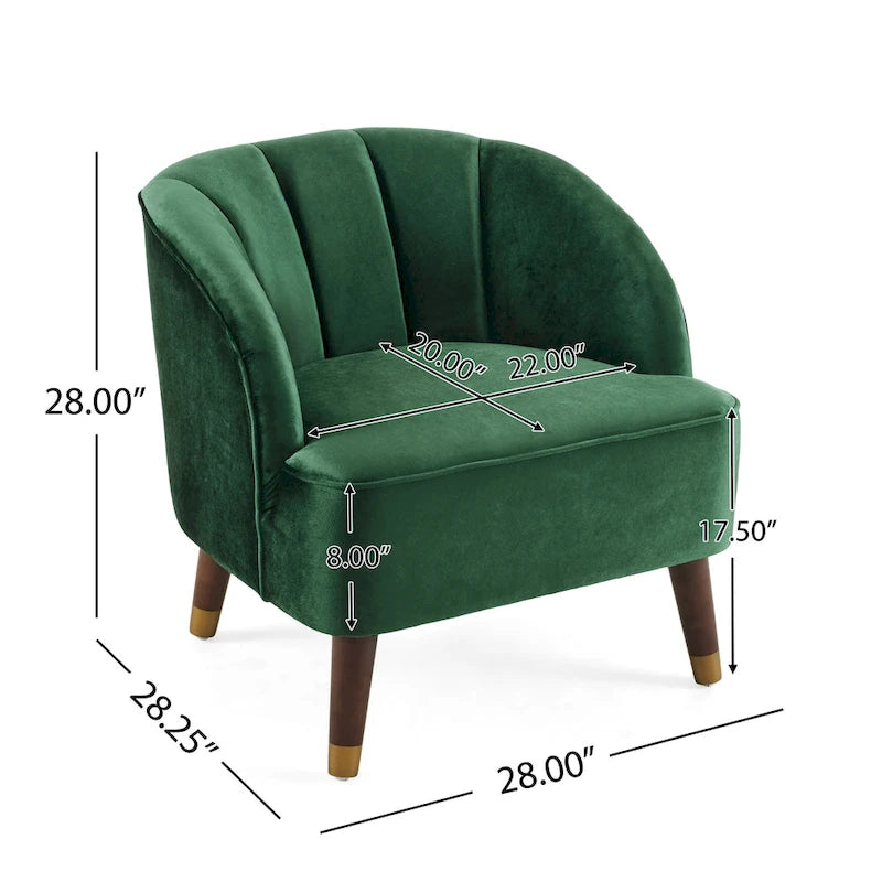 Modern 28.25 Upholstered Accent Chair With Sturdy Rubber Wood Legs for Living Room