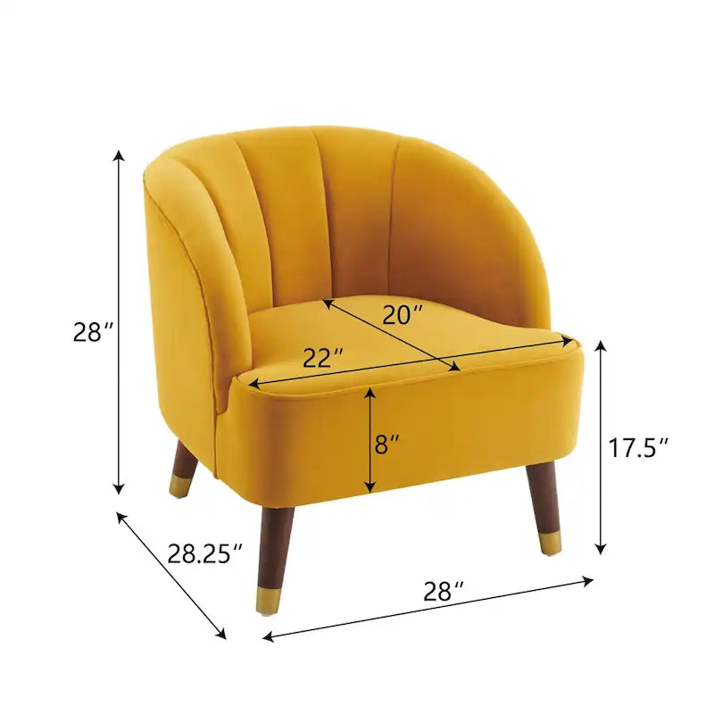 Modern 28.25 Upholstered Accent Chair With Sturdy Rubber Wood Legs for Living Room