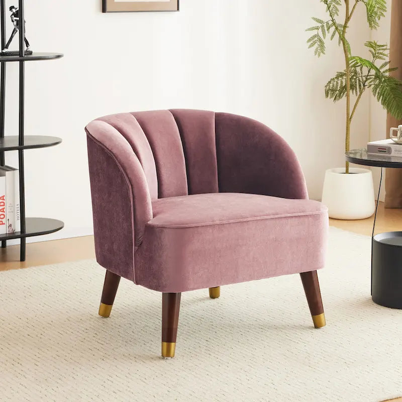 Modern 28.25 Upholstered Accent Chair With Sturdy Rubber Wood Legs for Living Room