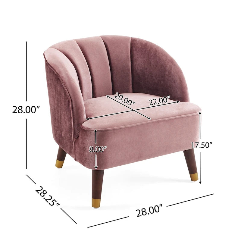 Modern 28.25 Upholstered Accent Chair With Sturdy Rubber Wood Legs for Living Room