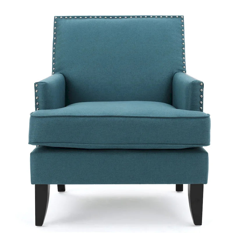 Studded Fabric Club Chair