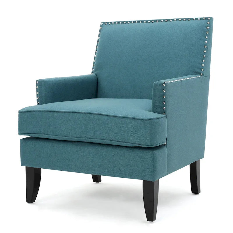 Studded Fabric Club Chair