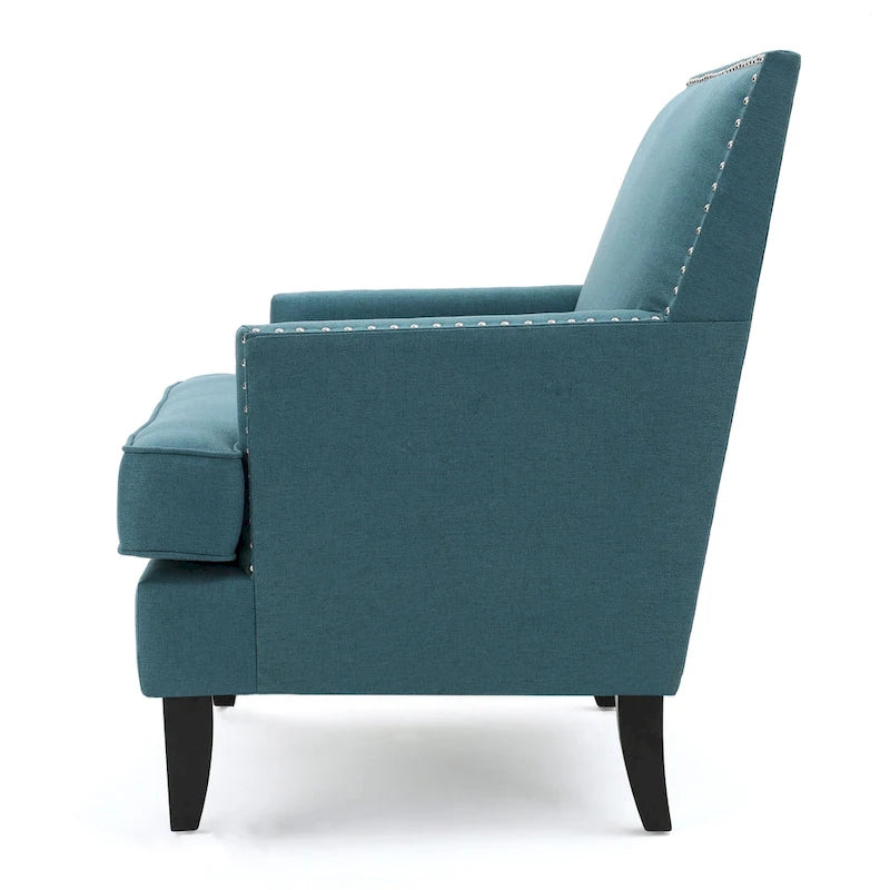 Studded Fabric Club Chair