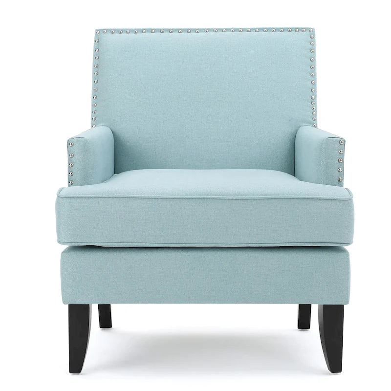 Studded Fabric Club Chair