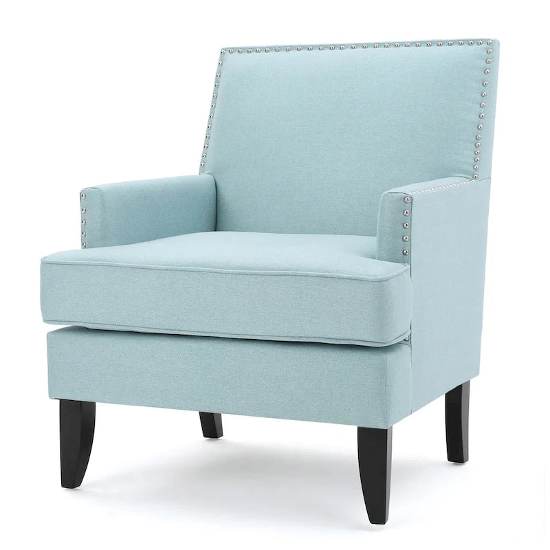 Studded Fabric Club Chair