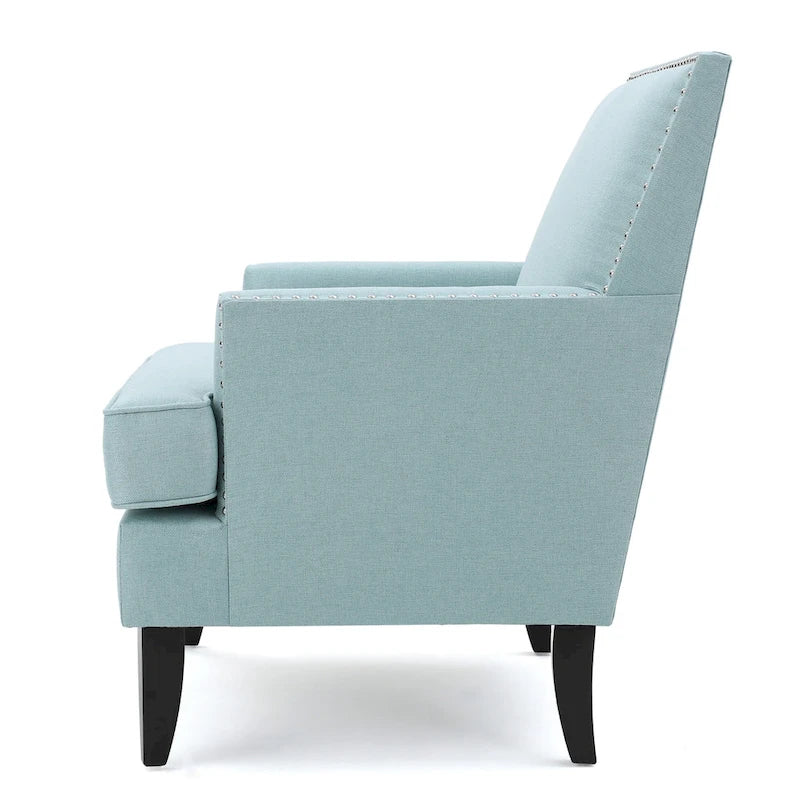 Studded Fabric Club Chair