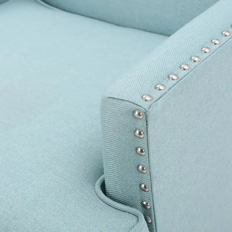 Studded Fabric Club Chair