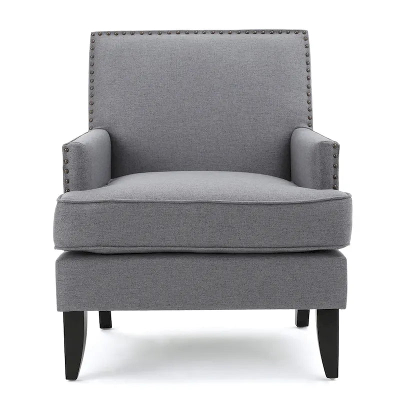 Studded Fabric Club Chair