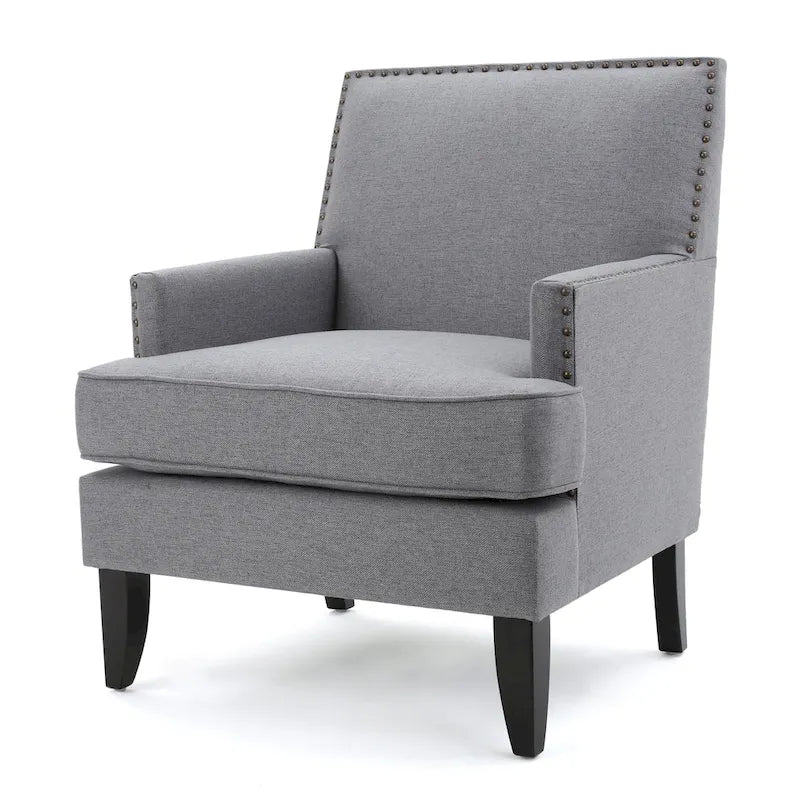 Studded Fabric Club Chair