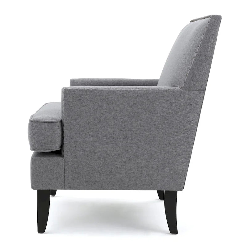 Studded Fabric Club Chair