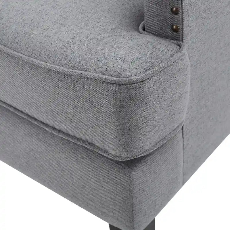 Studded Fabric Club Chair
