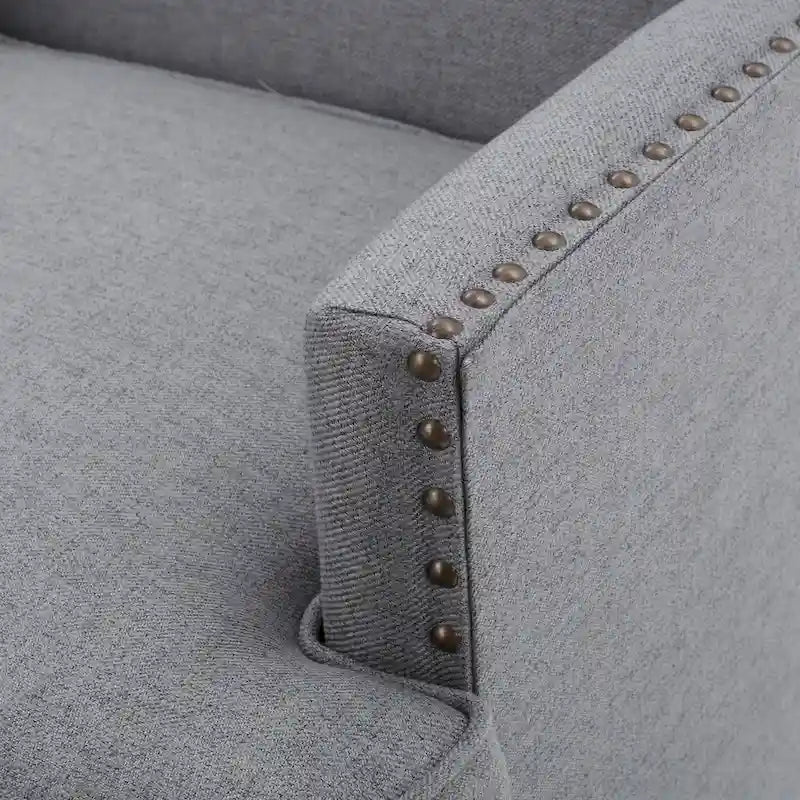 Studded Fabric Club Chair