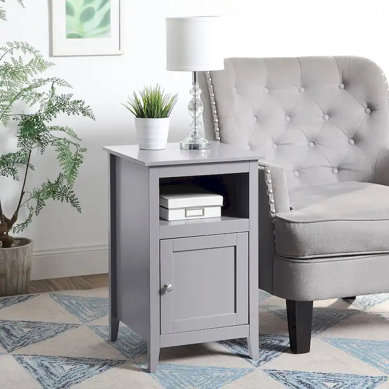 Storage Cabinet End Table with Shelf