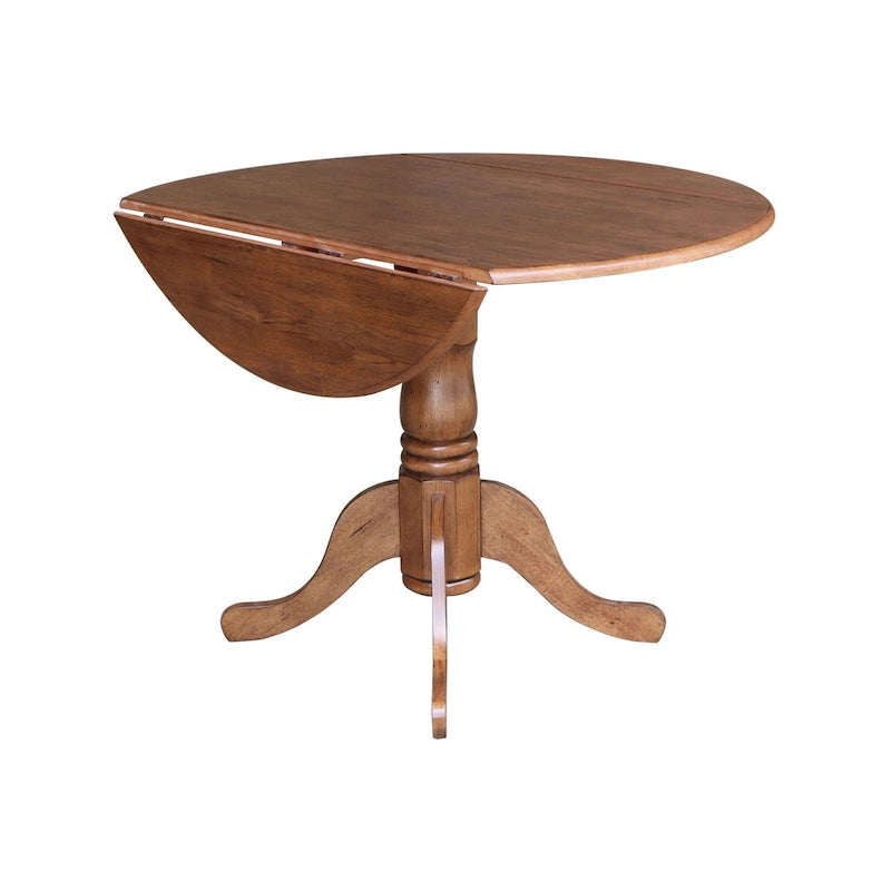 42 Solid Wood Dual Drop Leaf Table With 2 X-Back Chairs - 3 Piece Set