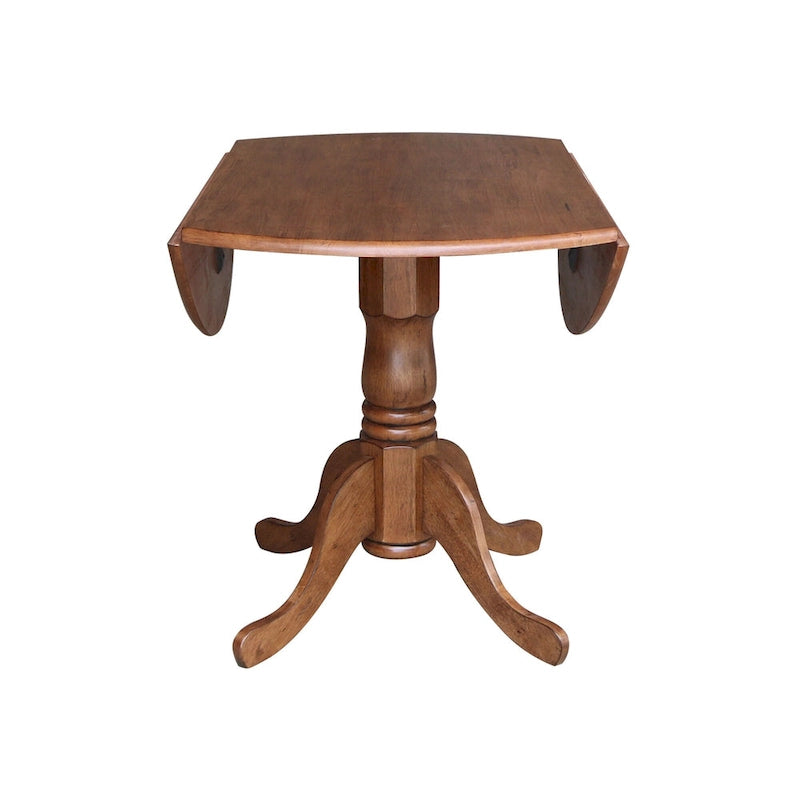 42 Solid Wood Dual Drop Leaf Table With 2 X-Back Chairs - 3 Piece Set