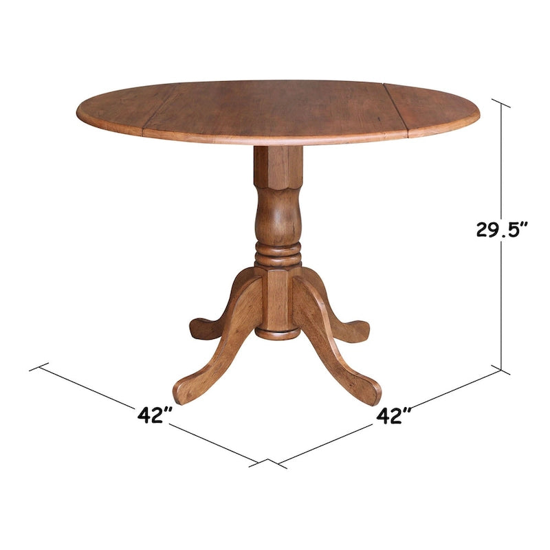 42 Solid Wood Dual Drop Leaf Table With 2 X-Back Chairs - 3 Piece Set