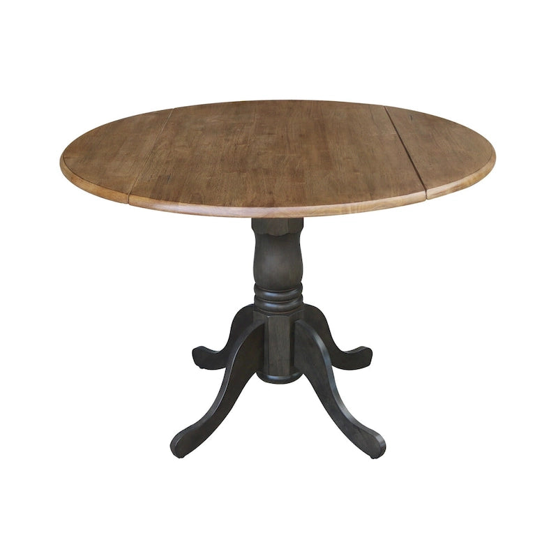 42 Solid Wood Dual Drop Leaf Table With 2 X-Back Chairs - 3 Piece Set