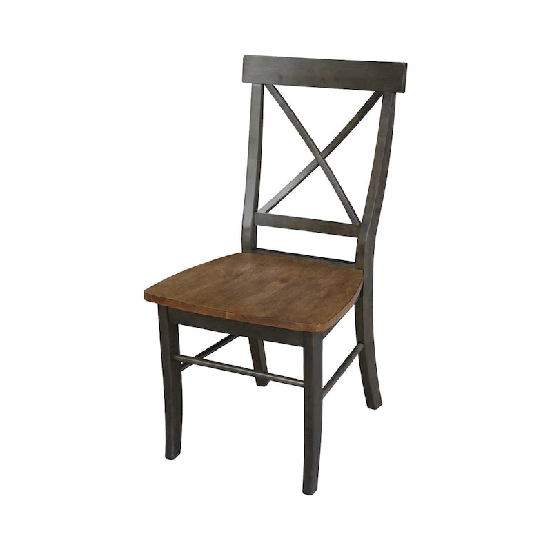 42 Solid Wood Dual Drop Leaf Table With 2 X-Back Chairs - 3 Piece Set