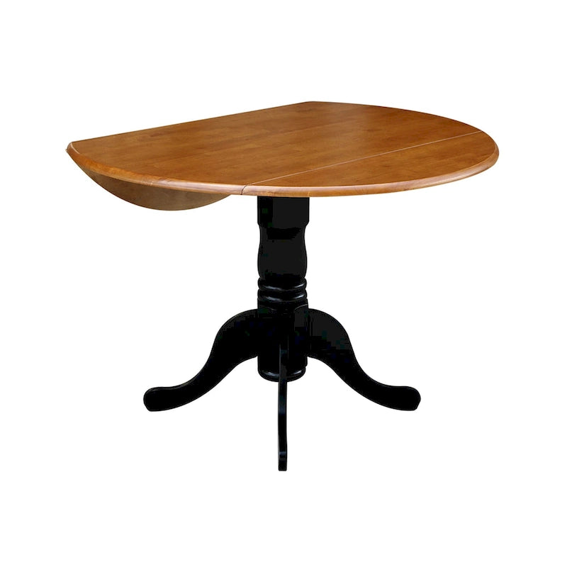 42 Solid Wood Dual Drop Leaf Table With 2 X-Back Chairs - 3 Piece Set