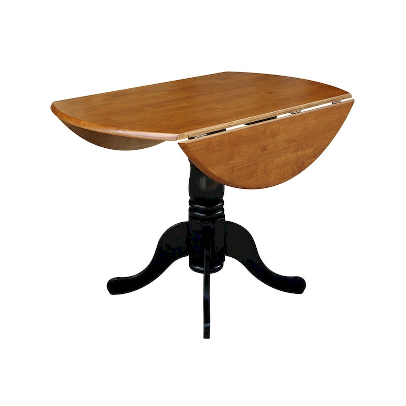 42 Solid Wood Dual Drop Leaf Table With 2 X-Back Chairs - 3 Piece Set