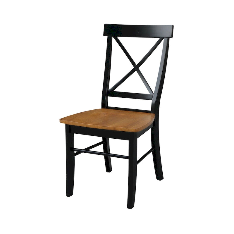 42 Solid Wood Dual Drop Leaf Table With 2 X-Back Chairs - 3 Piece Set
