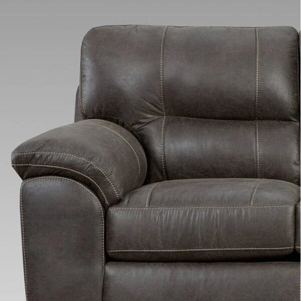 Contemporary Fabric Pillow-top Arm Sofa and Loveseat Set in Sequoia Ash
