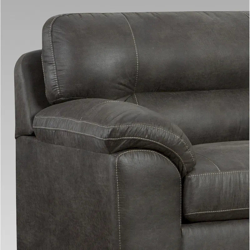Contemporary Fabric Pillow-top Arm Sofa and Loveseat Set in Sequoia Ash
