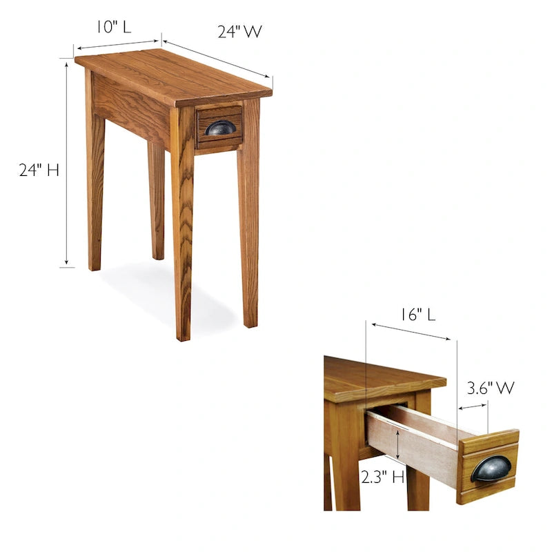 9010 One Drawer Bin Pull Narrow Side Table