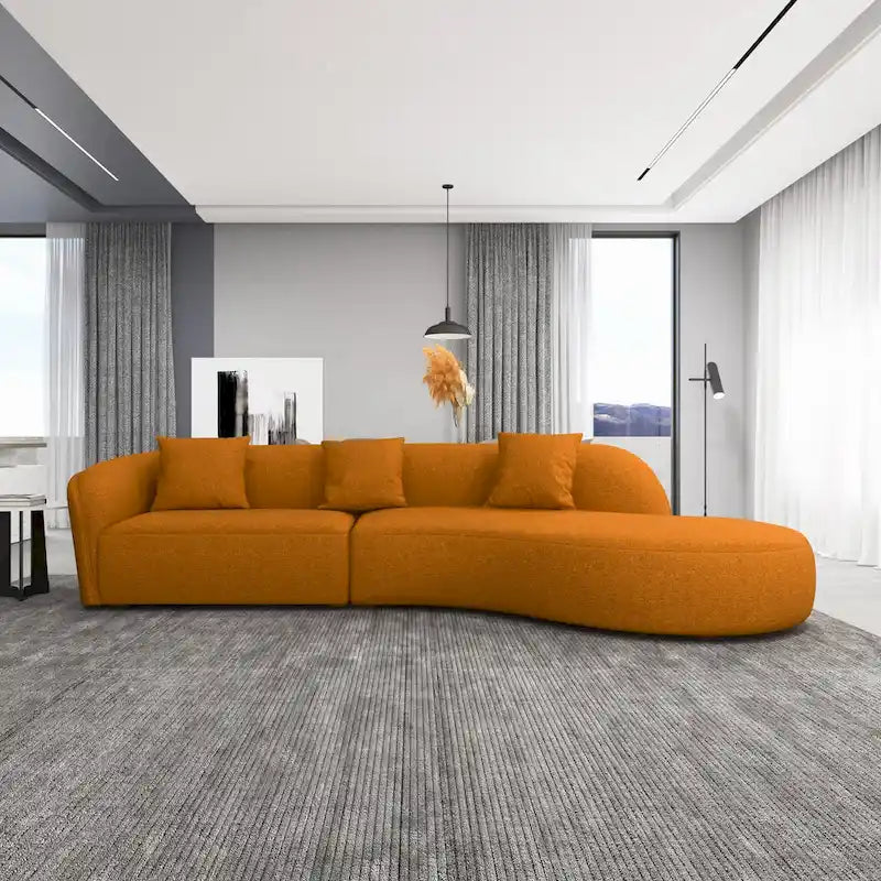 Style Luxury Modern French Boucle Curved Sofa