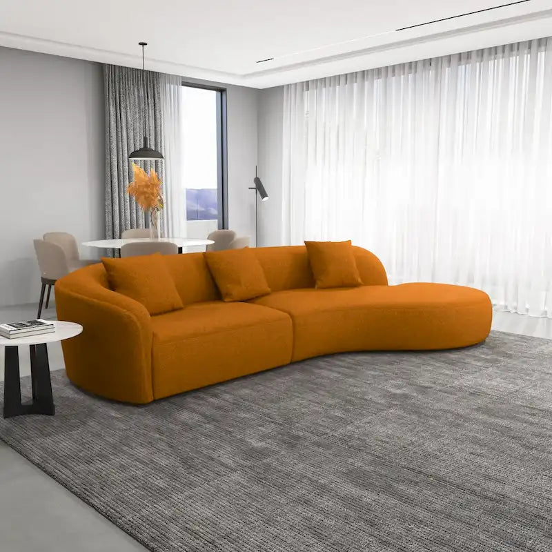 Style Luxury Modern French Boucle Curved Sofa