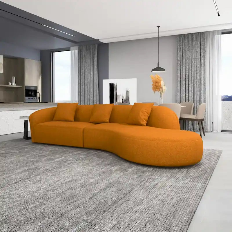 Style Luxury Modern French Boucle Curved Sofa