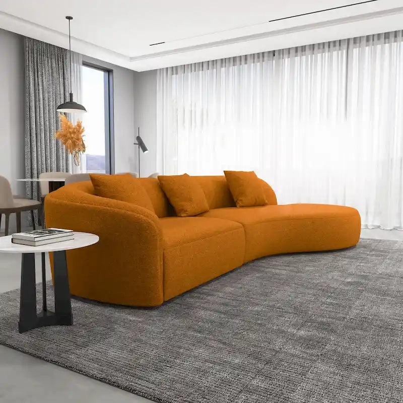 Style Luxury Modern French Boucle Curved Sofa