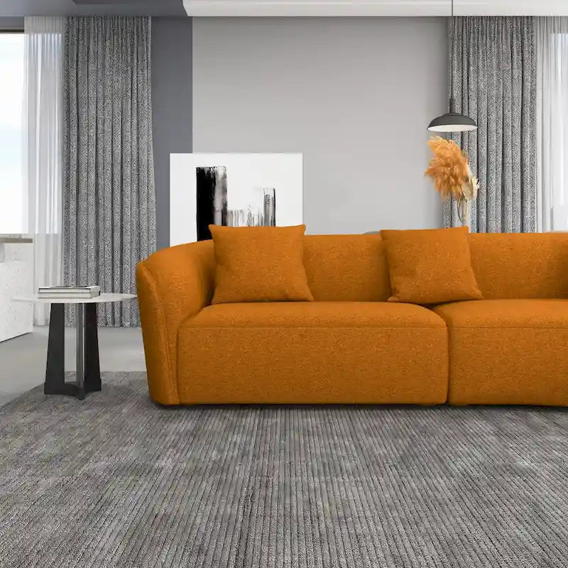 Style Luxury Modern French Boucle Curved Sofa
