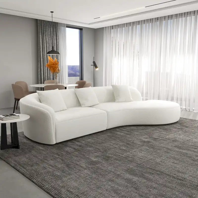 Style Luxury Modern French Boucle Curved Sofa