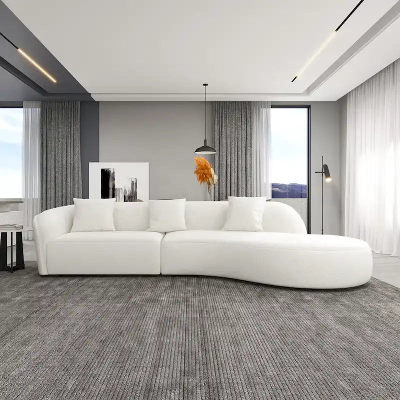 Style Luxury Modern French Boucle Curved Sofa