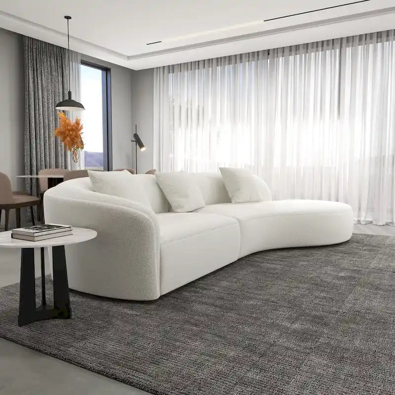 Style Luxury Modern French Boucle Curved Sofa