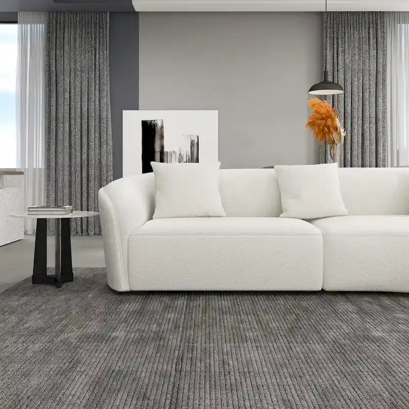 Style Luxury Modern French Boucle Curved Sofa