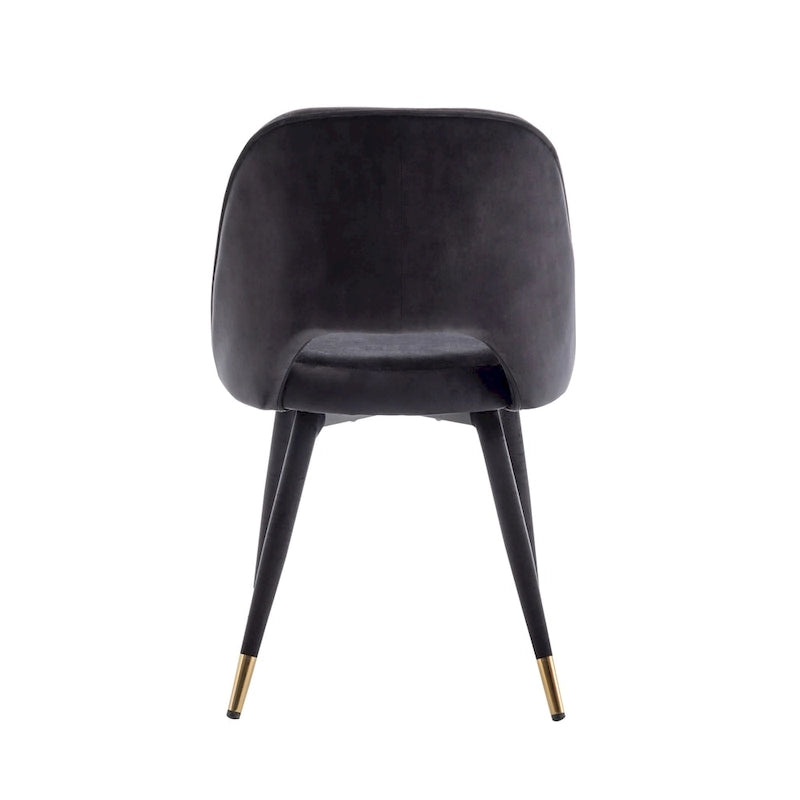 Velvet Dining Chairs with Gold Trim, Set of 2