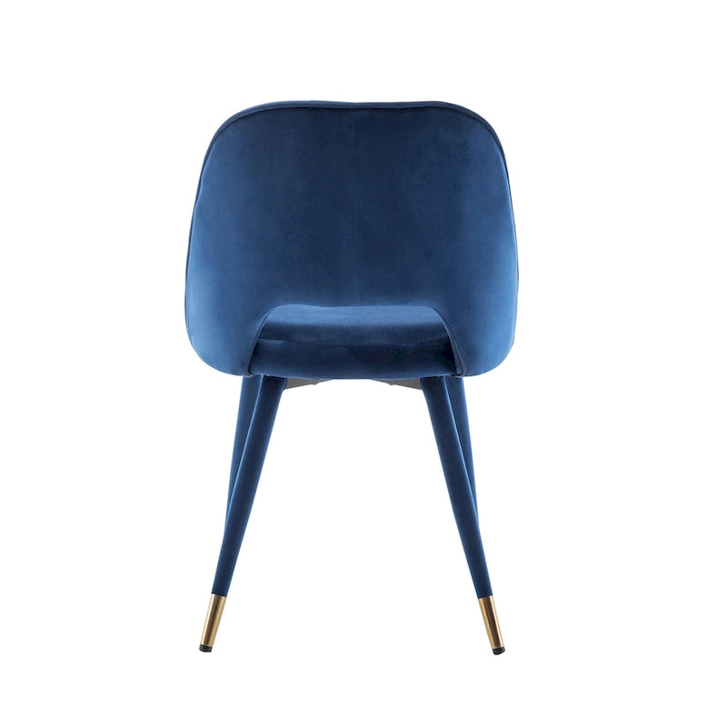 Velvet Dining Chairs with Gold Trim, Set of 2